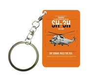 Thumbnail for Sikorsky SH-3H Sea King design on orange designed key chain, double-side print