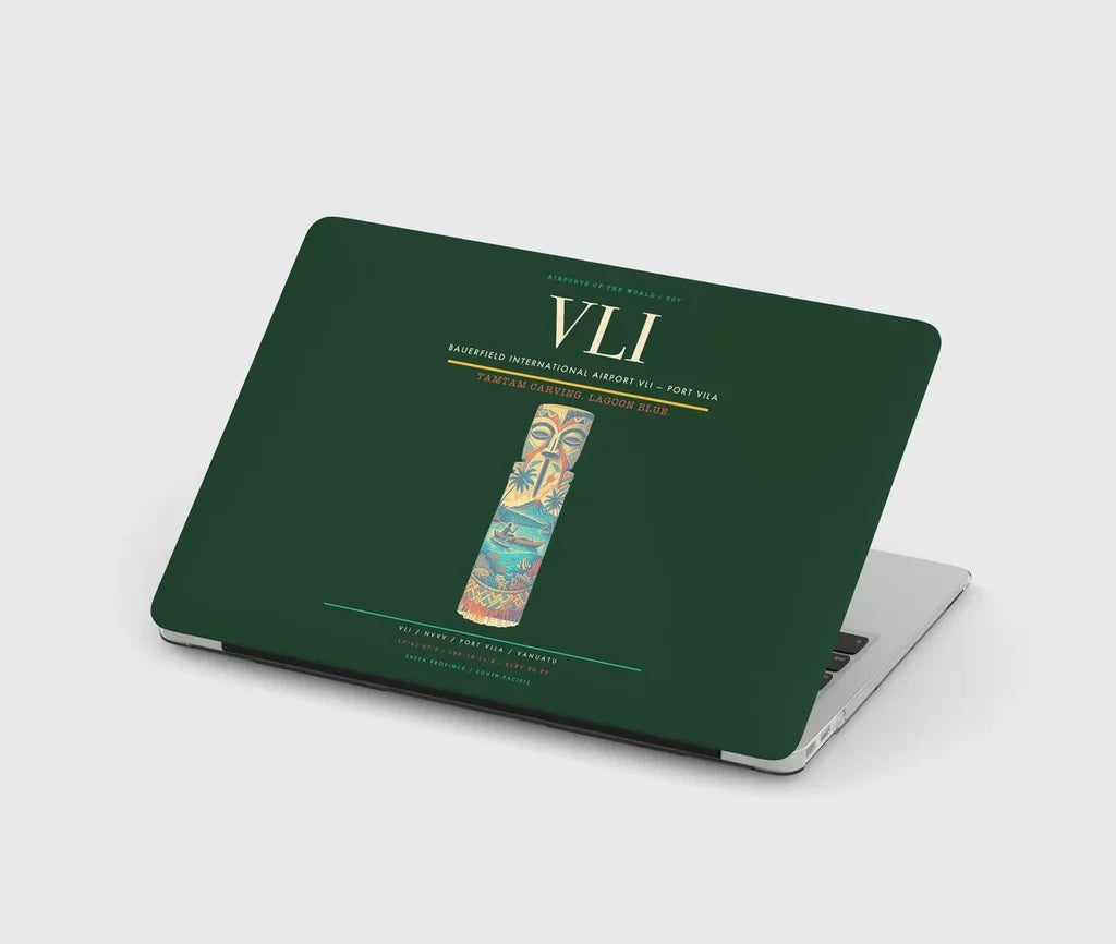 Bauerfield International Airport (VLI) design on dark green MacBook case