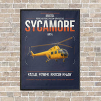 Thumbnail for Bristol Sycamore HR14 vertical canvas print - framed - navy blue background