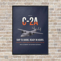 Thumbnail for C-2A Greyhound vertical canvas print - framed - navy blue background