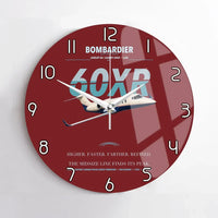 Thumbnail for Bombardier Learjet 60XR design on dark red no frame wall clock