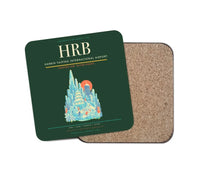 Thumbnail for Harbin Taiping International Airport (HRB) design on dark green 1 piece coaster