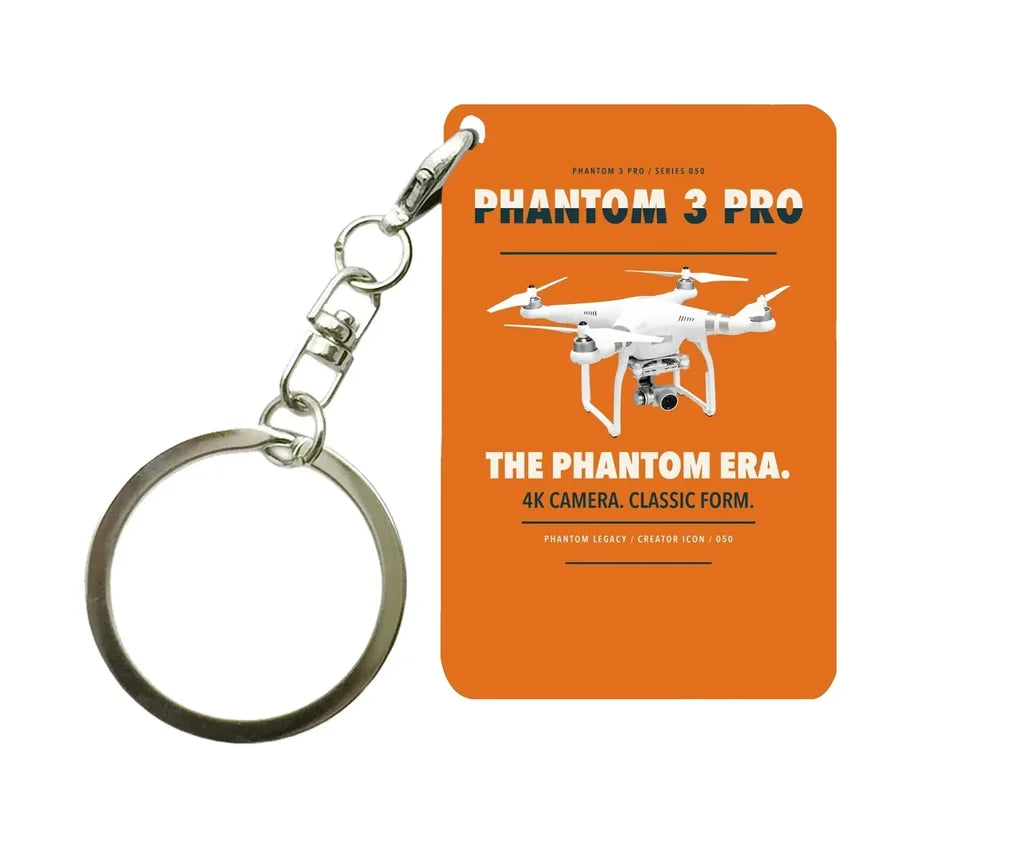 DJI Phantom 3 Professional Key Chain design on orange key chain