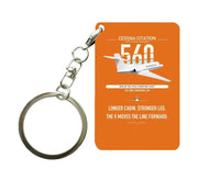 Thumbnail for Cessna Citation 560 - Citation V design on orange designed key chain, double-side print