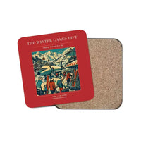 Thumbnail for The Winter Games Lift - Designed Coasters design on red 1-piece