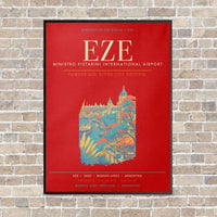 Thumbnail for Buenos Aires Ministro Pistarini International Airport EZE - Canvas Framed - Red