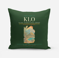 Thumbnail for Kalibo International Airport (KLO) design on dark green pillow