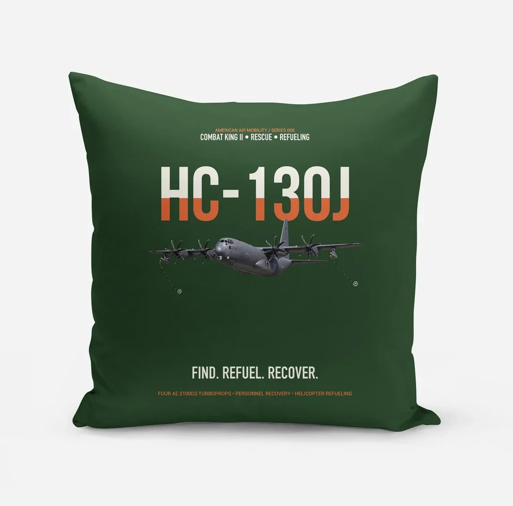 HC-130J COMBAT KING II design on dark green pillow