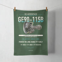 Thumbnail for GE90-115B design on dark green towel
