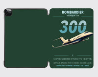 Thumbnail for Bombardier Challenger 300 design on dark green ipad tablet case