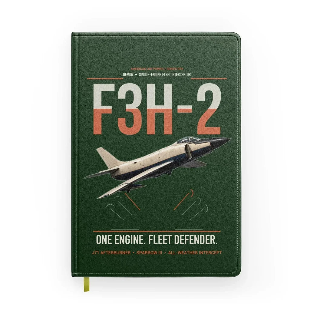 F3H-2 Demon design on dark green notebook