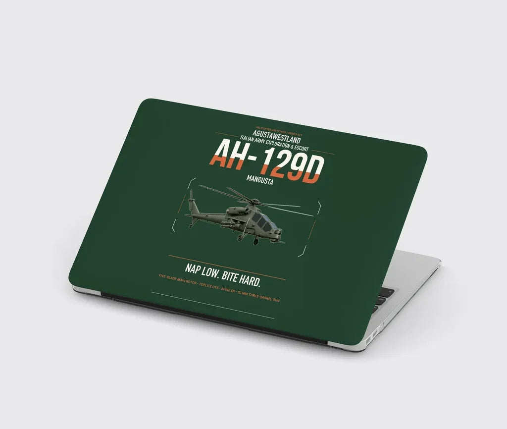 AgustaWestland AH-129D Mangusta design on dark green MacBook case