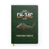Thumbnail for Sikorsky CH-34C Choctaw design on dark green notebook