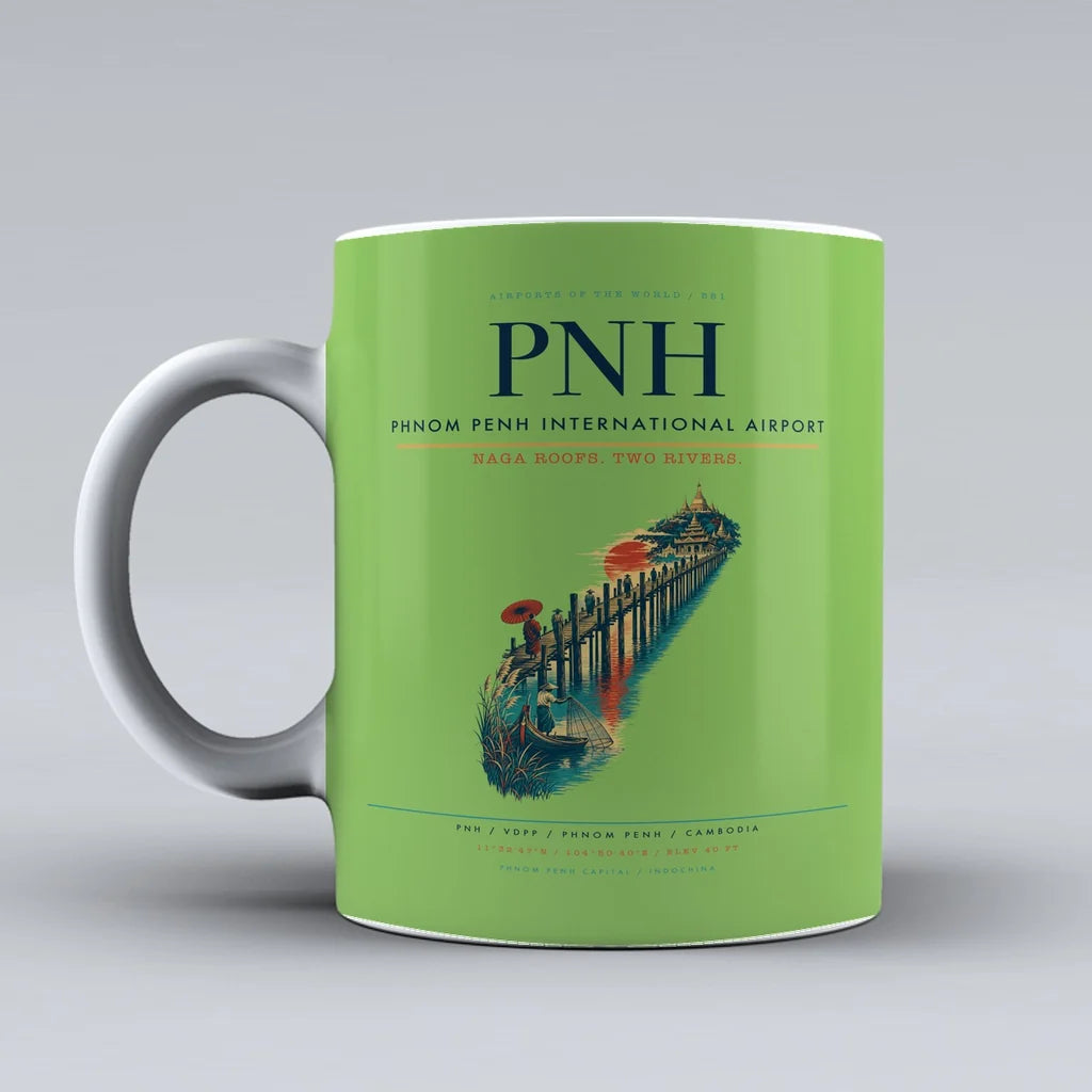 Penh International Airport PNH Mug design on light green phnom