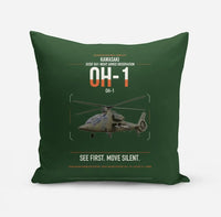 Thumbnail for Kawasaki OH-1 design on dark green pillow