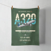Thumbnail for Airbus A320 design on dark green towel