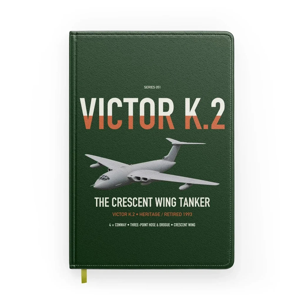 Handley Page Victor K.2 design on dark green notebook