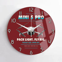 Thumbnail for DJI Mini 5 Pro design on dark red no frame wall clock