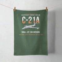 Thumbnail for C-21A Learjet Small Jet Big Mission design on dark green towel