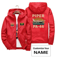 Thumbnail for Retro Piper PA-46 Designed Thin Windbreaker Jackets - view 13