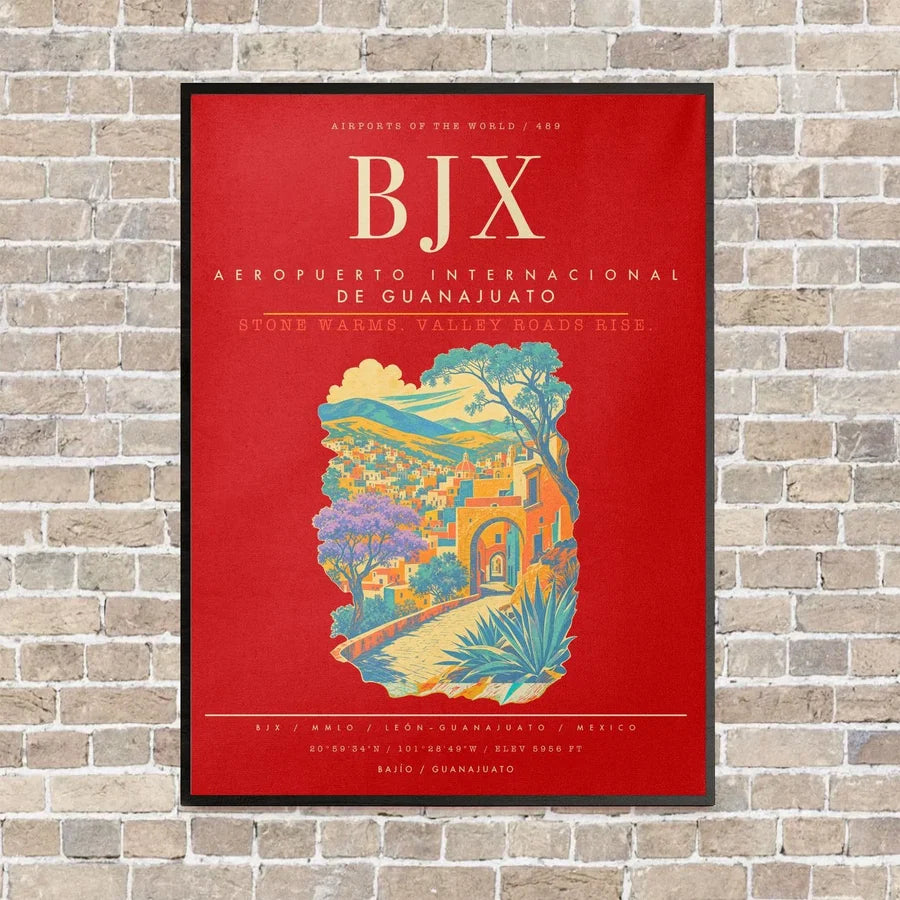 Aeropuerto Internacional de Guanajuato BJX - Canvas Framed - Red