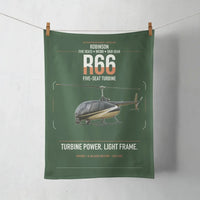 Thumbnail for Robinson R66 design on dark green towel