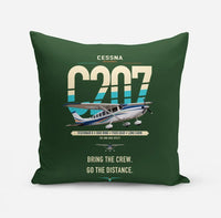 Thumbnail for Cessna T207A Stationair 8 design on dark green pillow