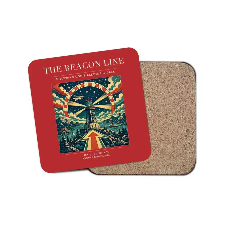 The Beacon Line - Designed Coasters design on red 1-piece