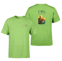 Thumbnail for Cardiff Airport (CWL) design printed on light green double-side t-shirt