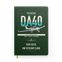 Thumbnail for Diamond DA40 design on dark green notebook