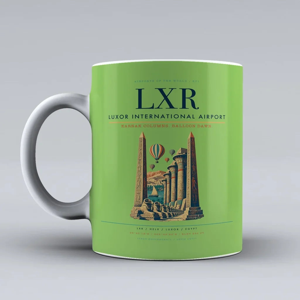 International Airport LXR Mug design on light green luxor