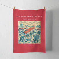 Thumbnail for VINTAGE G4355 - The Snow Drift Dig-Out - Designed Towels design on red