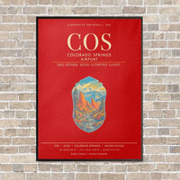 Thumbnail for Colorado Springs Airport COS - Canvas Framed - Red