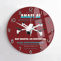 Thumbnail for Parrot ANAFI Ai design on dark red no frame wall clock