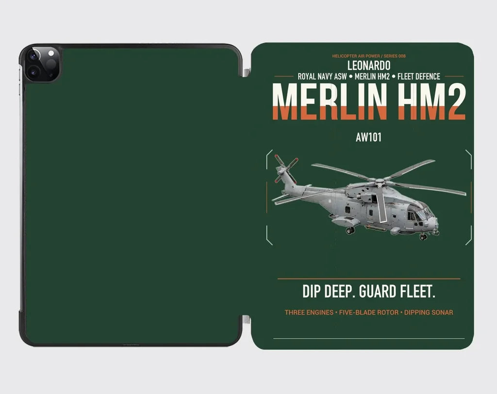 Leonardo AW101 Merlin HM2 design on dark green ipad tablet case