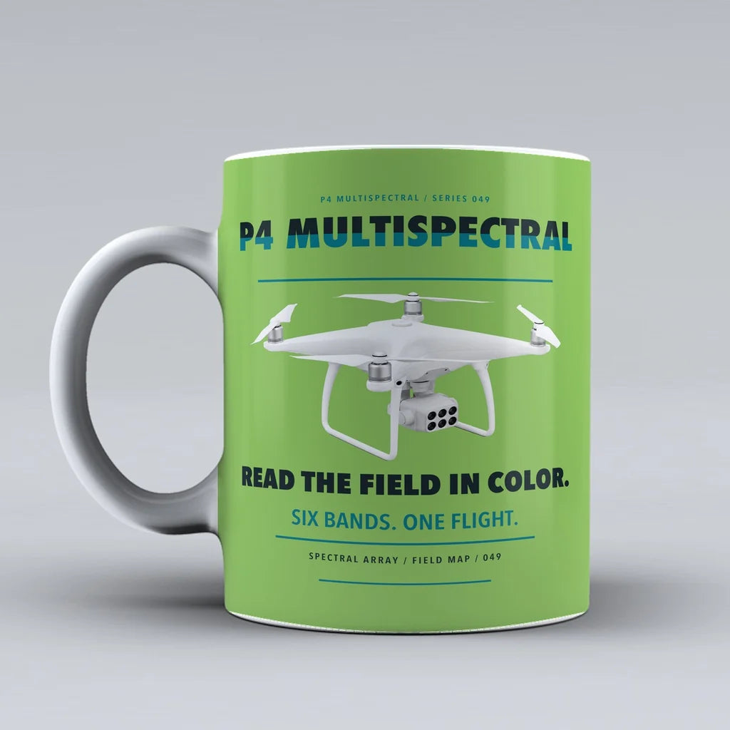 P4 Multispectral Mug design on light green dji