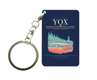 Thumbnail for Gander International Airport (YQX) design on navy blue key chain
