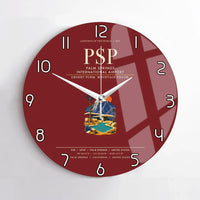 Thumbnail for Palm Springs International Airport (PSP) design on dark red no frame wall clock