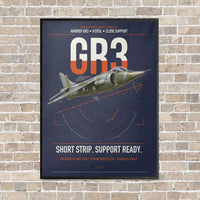 Thumbnail for Hawker Siddeley Harrier GR3 vertical canvas print - framed - navy blue background