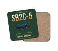 Thumbnail for SB2C-5 Helldiver design on dark green 1 piece coaster