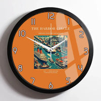 Thumbnail for VINTAGE G4059 - The Harbor Circle - Designed Wall Clocks design on orange framed