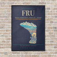 Thumbnail for Manas International Airport FRU — Bishkek vertical canvas print - framed - navy blue background