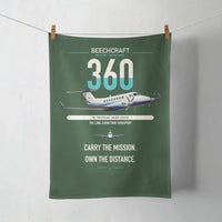 Thumbnail for Beechcraft King Air 360 design on dark green towel