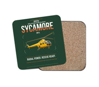 Thumbnail for Bristol Sycamore HR14 design on dark green 1 piece coaster