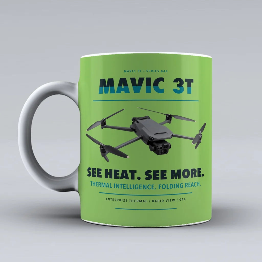 Mavic 3 Thermal Mug design on light green dji