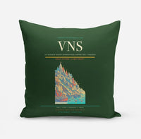 Thumbnail for Lal Bahadur Shastri International Airport (VNS) design on dark green pillow