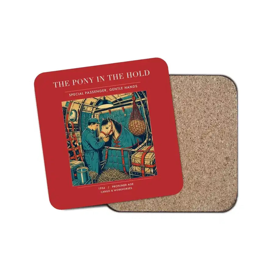 The Pony In The Hold - Designed Coasters design on red 1-piece