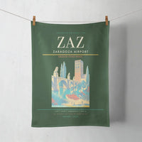 Thumbnail for Zaragoza Airport (ZAZ) design on dark green towel