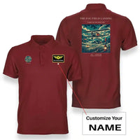 Thumbnail for VINTAGE G4150 - The Fog Field Landing - Double-Side Polo T-Shirt design on red+name