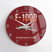 Thumbnail for F-100D Super Sabre design on dark red no frame wall clock